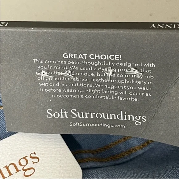 SOFT SURROUNDINGS NWT SUPREMELY SOFT HIGH RISE SKINNY SOFT DENIM JEANS AMARYLLIS - Picture 8 of 11